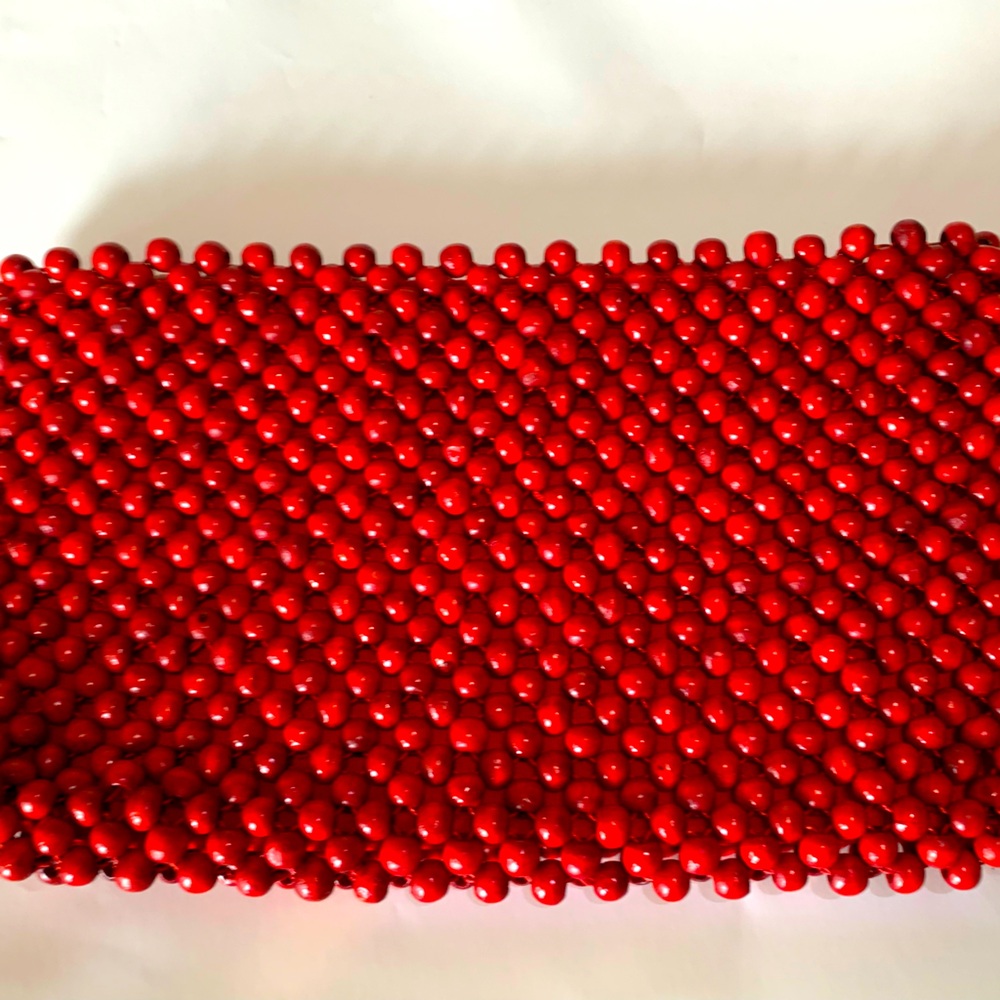 Vintage Red Beaded Clutch